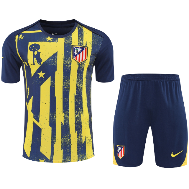 2025-26 Atletico Madrid Yellow Training Kits Shirt with Shorts